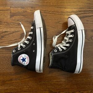 Converse black high top shoes